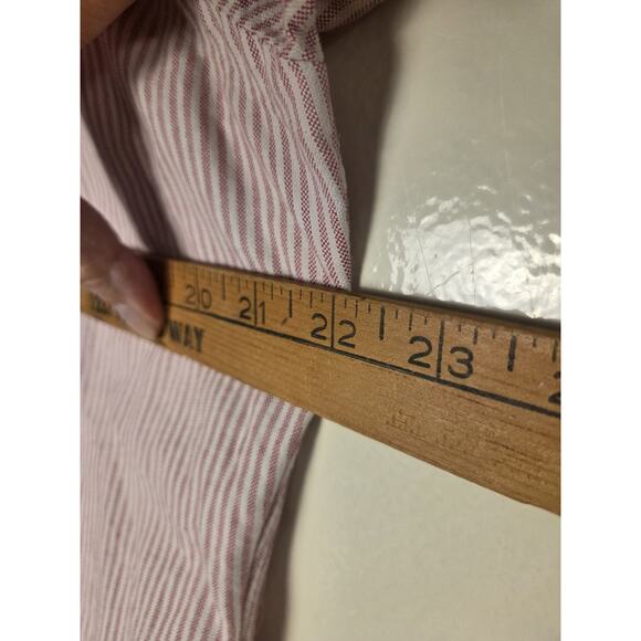 Ralph Lauren Custom Fit Mens Pink Striped Short Sleeve Button Up Shirt Size S - Picture 5 of 6